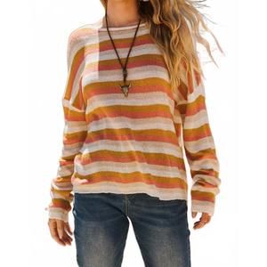 NEW FASHIONWORKS stripe sweater in orange